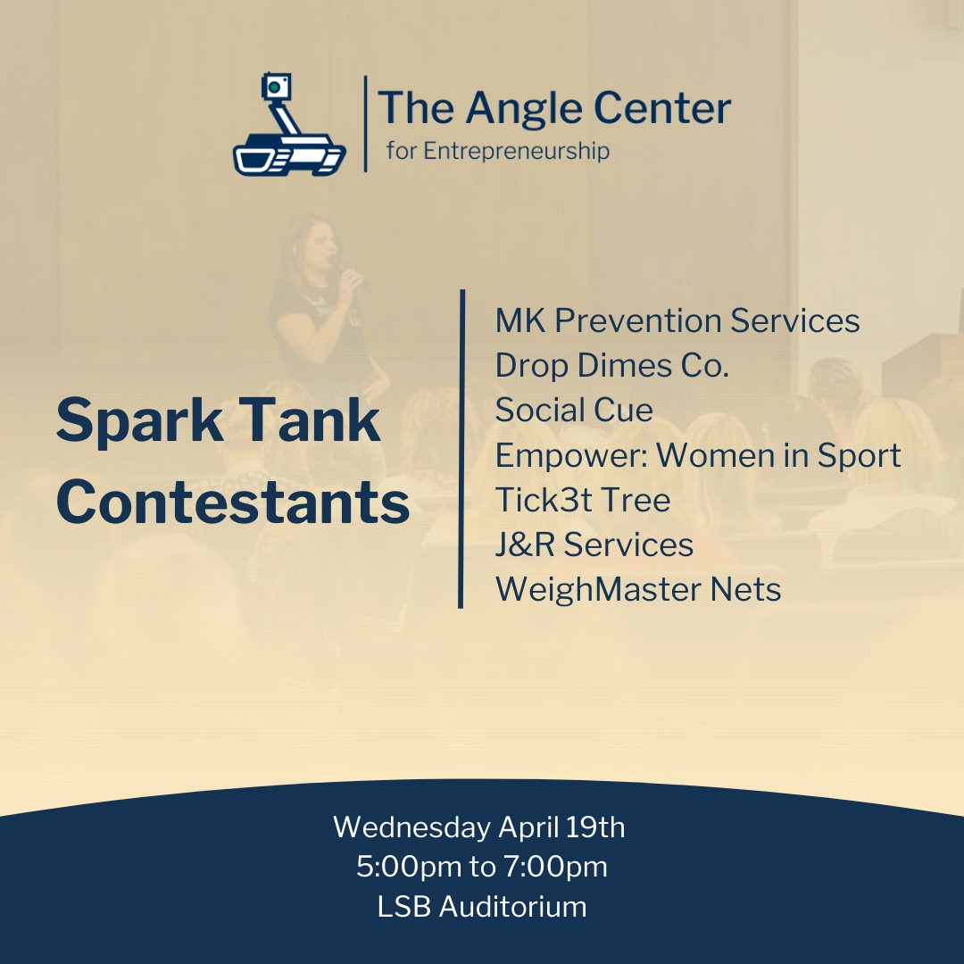 Check out our participants for Spark Tank 2023!

Link to Zoom:
endicott.zoom.us/j/95791584302#…