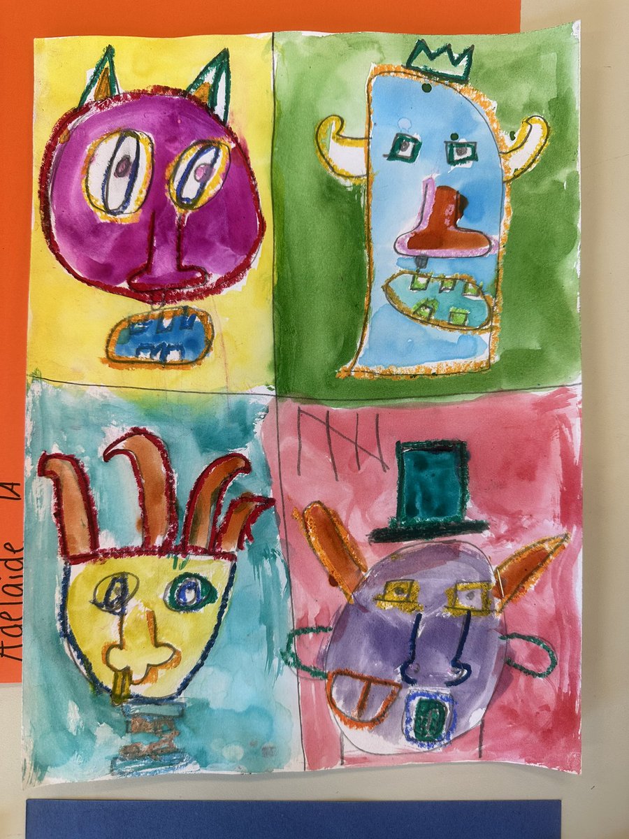 arteescuelakey's tweet photo. Los de primero dibujaron y pintaron al estilo de Jean-Michel Basquiat, artista neoyorquino quien hablaba español, inglés, y francés. https://t.co/YVWBCc9vYc