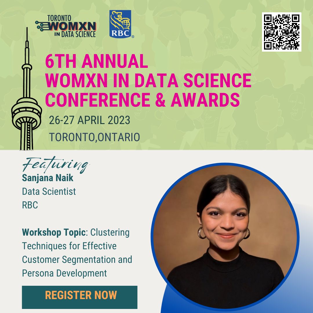 Meet Kerry Khoo Fazari Senior Director, Data Science &amp; Engineering <a href="/RBC/">RBC</a>  and Sanjana Naik, Data Scientist at <a href="/RBC/">RBC</a> .  Workshop: Clustering Techniques for Effective Customer Segmentation and Persona Development Few days left to get your tickets! buff.ly/3JANiVy

<a href="/RBCCareers/">RBC Careers</a>