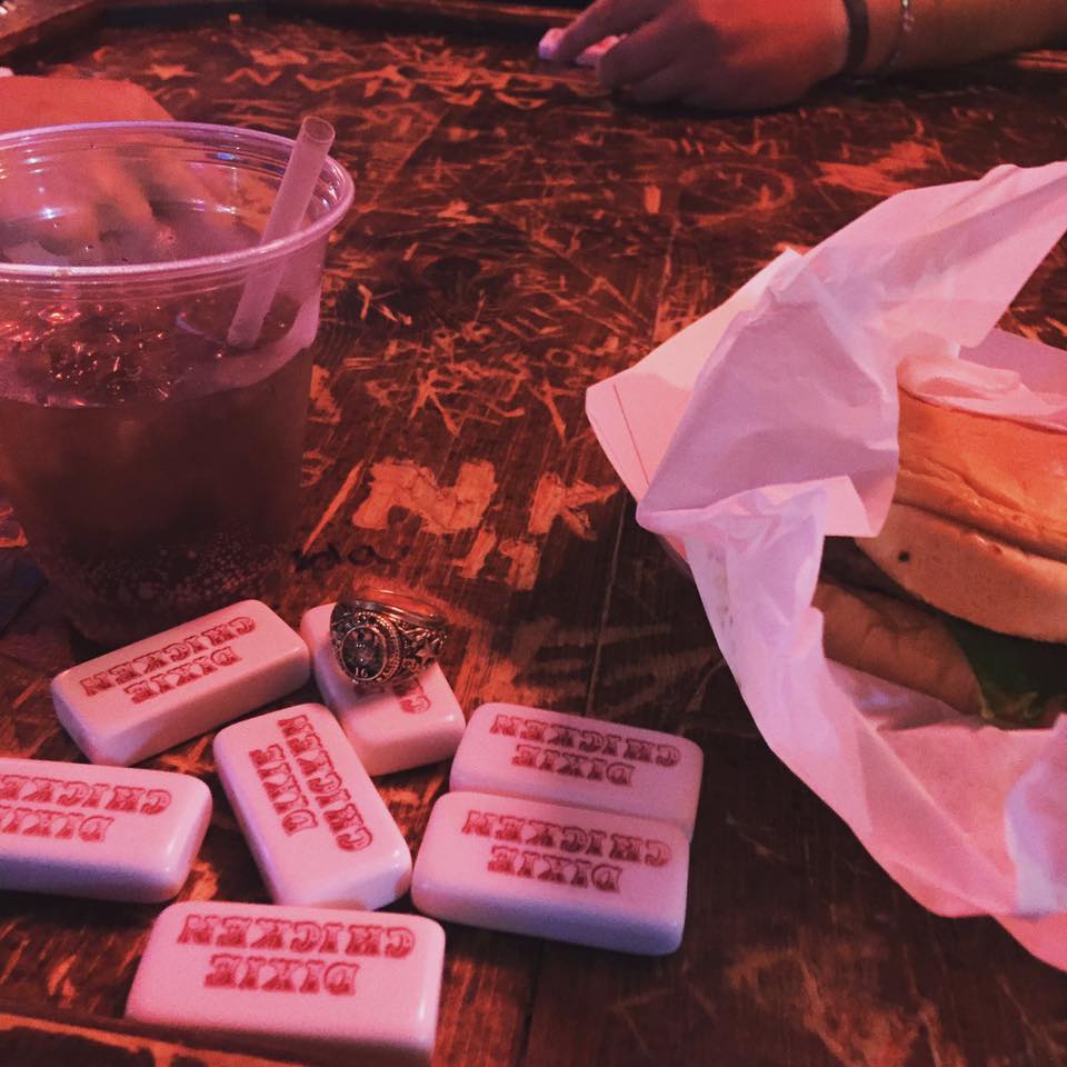 How are you showing off your new #AggieRing today? On a set of dominoes at a #DixieChicken table ain't a bad way to do it! #JustSayin'