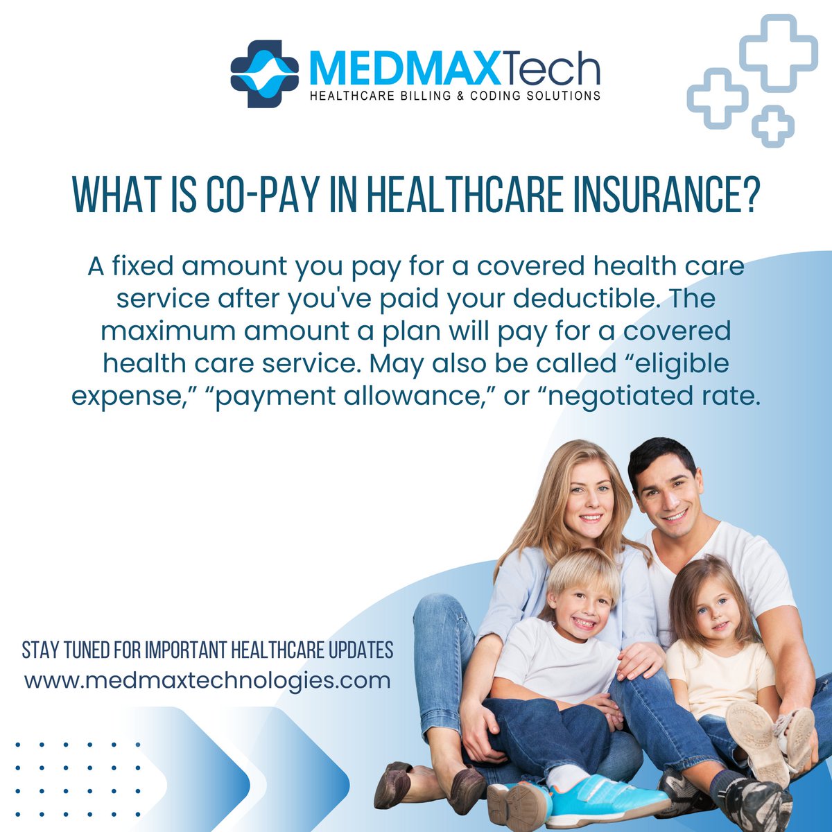 Confused about co-pays in healthcare insurance?  Let us break it down for you! A copay is a fixed amount you pay for a covered healthcare service after your deductible has been met.  Stay ahead of the game with important healthcare updates every day!
#CoPay #HealthcareInsurance