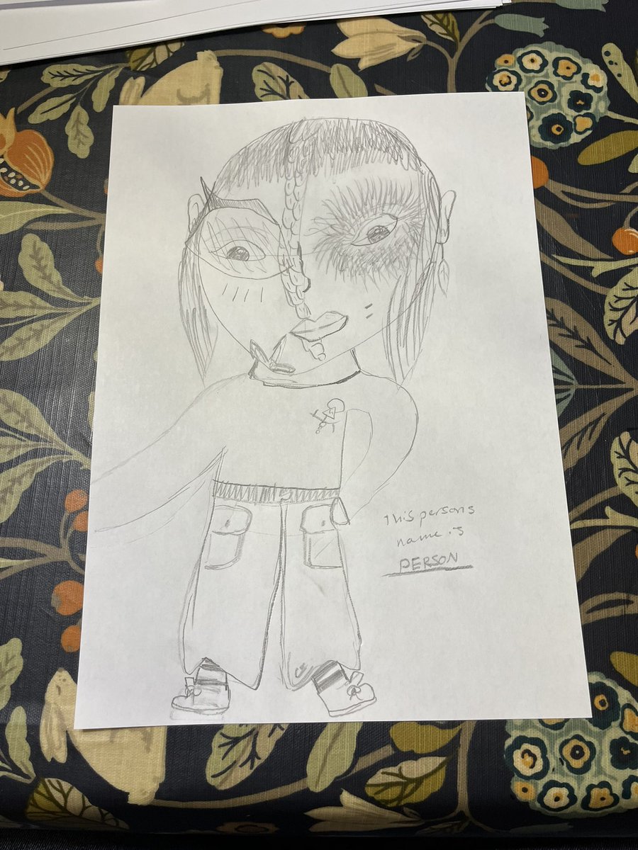 The girls were at a sleepover last night and put themselves to bed at 7pm tonight. But not before drawing these. Inspired by sleep deprivation maybe?