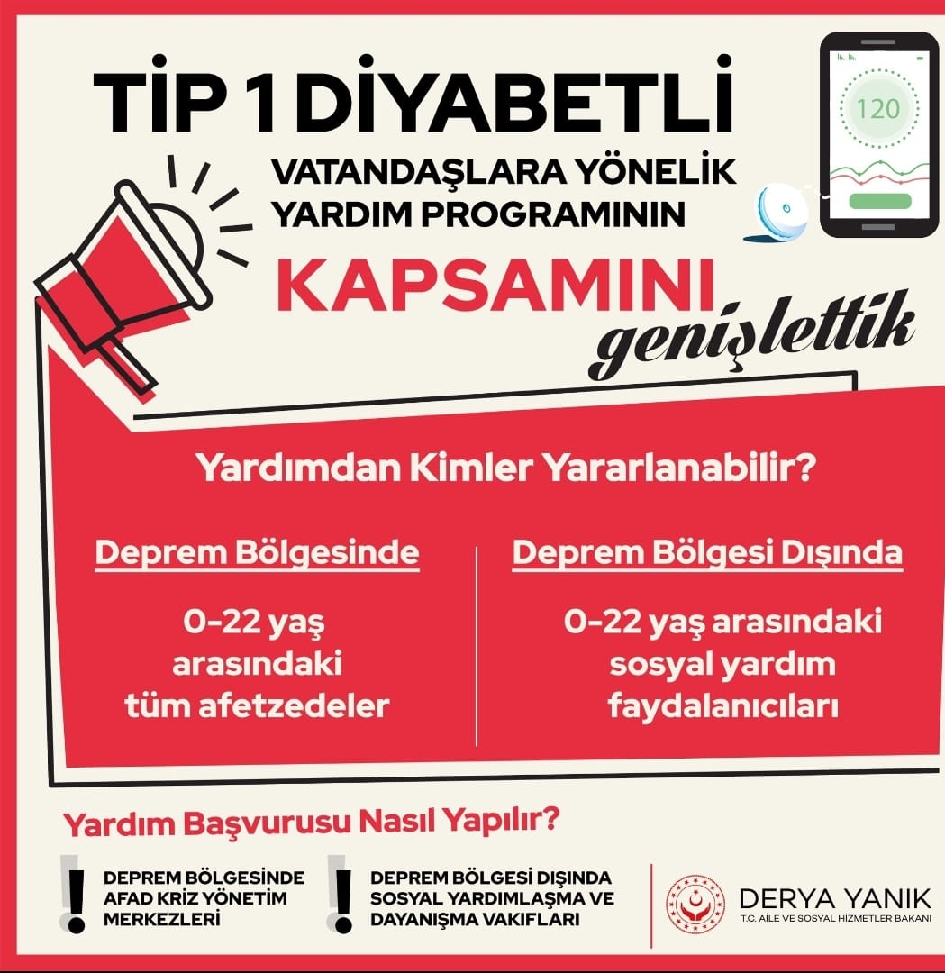Sonradan afet bölgesi ilan edilen Elazığ da dahil tüm afet bölgeleri diyabet sensör cihaz desteğinden koşulsuz faydalanıyorken Bingöldeki Tip1 Diyabetlilerde koşulsuz sensör desteği bekliyor.
<a href="/RTErdogan/">Recep Tayyip Erdoğan</a>
<a href="/deryayanikashb/">Derya Yanık</a> 
<a href="/_cevdetyilmaz/">Cevdet Yılmaz</a> 
<a href="/FevziBerdibek/">Feyzi Berdibek</a>
<a href="/Korkutata_Zeki/">Zeki Korkutata</a>