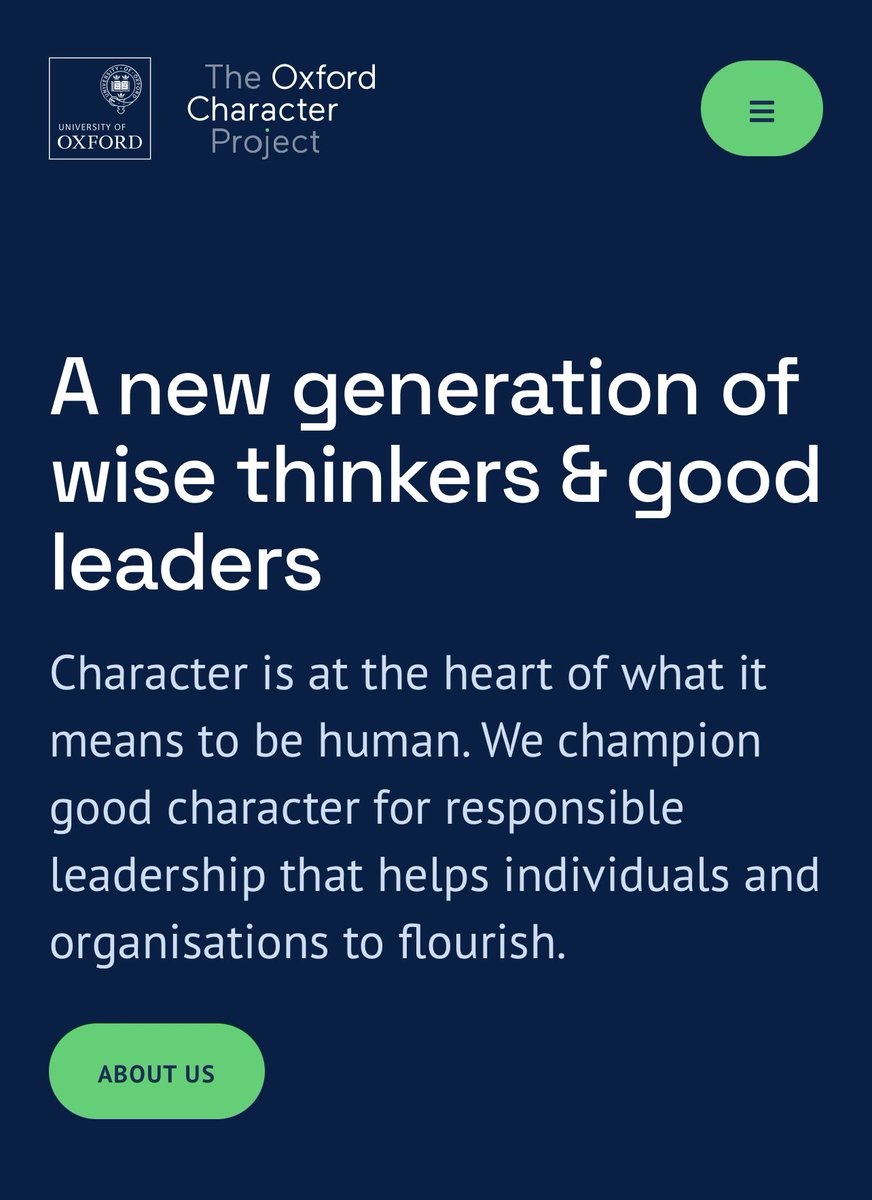 John R Dallas Jr (@johnrdallasjr) on Twitter photo “A new generation of wise thinkers and good leaders.”
Although there’s no affiliation between us, <a href="/OxfordCharacter/">The Oxford Character Project</a> and <a href="/EnclaveAcademy/">Enclave Academy</a> have similar missions and messages. I am greatly impressed with and grateful for their work.
(Also follow <a href="/HFHarvard/">Human Flourishing Program</a>.)
oxfordcharacter.org/?fbclid=PAAaa4… “A new generation of wise thinkers and good leaders.”
Although there’s no affiliation between us, <a href="/OxfordCharacter/">The Oxford Character Project</a> and <a href="/EnclaveAcademy/">Enclave Academy</a> have similar missions and messages. I am greatly impressed with and grateful for their work.
(Also follow <a href="/HFHarvard/">Human Flourishing Program</a>.)
oxfordcharacter.org/?fbclid=PAAaa4…