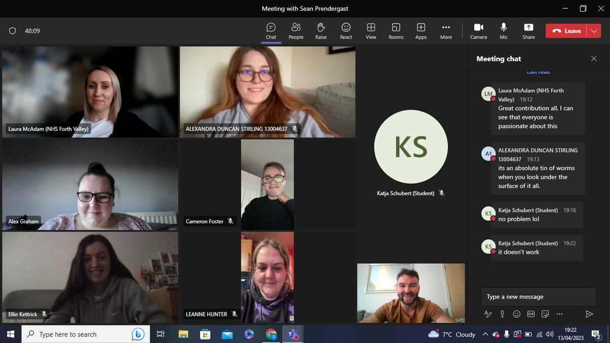 Sean Prendergast (@seanprenmhn) on Twitter photo Very enjoyable meeting with the <a href="/StudentMHNFScot/">Student MHN Forum Scotland</a> this evening. I could really feel the enthusiasm and passion through the 💻
If any #studentnurse would like to get involved, give them a follow and send a DM!
<a href="/leannehunter/">Leanne Hunter</a> <a href="/foster_cammy/">Cameron Foster (He/Him)</a> <a href="/KSchubert7/">KSchubert</a> <a href="/kettrick_ellie/">Ellie 🌻</a> Very enjoyable meeting with the <a href="/StudentMHNFScot/">Student MHN Forum Scotland</a> this evening. I could really feel the enthusiasm and passion through the 💻
If any #studentnurse would like to get involved, give them a follow and send a DM!
<a href="/leannehunter/">Leanne Hunter</a> <a href="/foster_cammy/">Cameron Foster (He/Him)</a> <a href="/KSchubert7/">KSchubert</a> <a href="/kettrick_ellie/">Ellie 🌻</a>