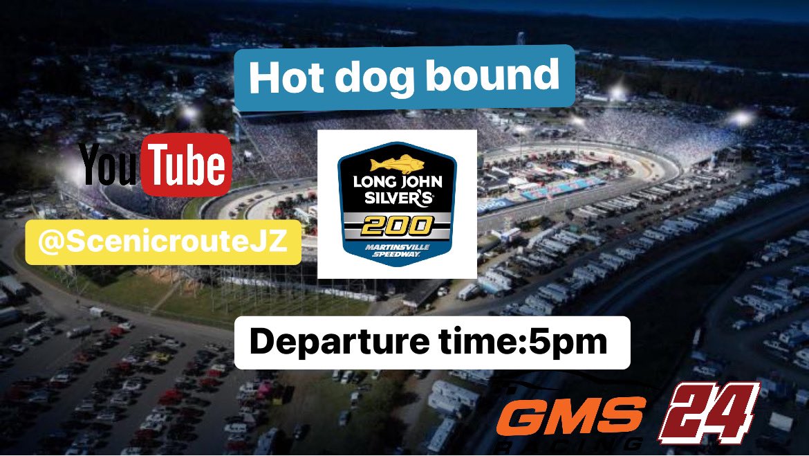 Join us Live on @YouTube @scenicrouteJZ within or around  the next hour headed to @MartinsvilleSwy with @ScenicRoute24  #LJS200 #NASCAR75