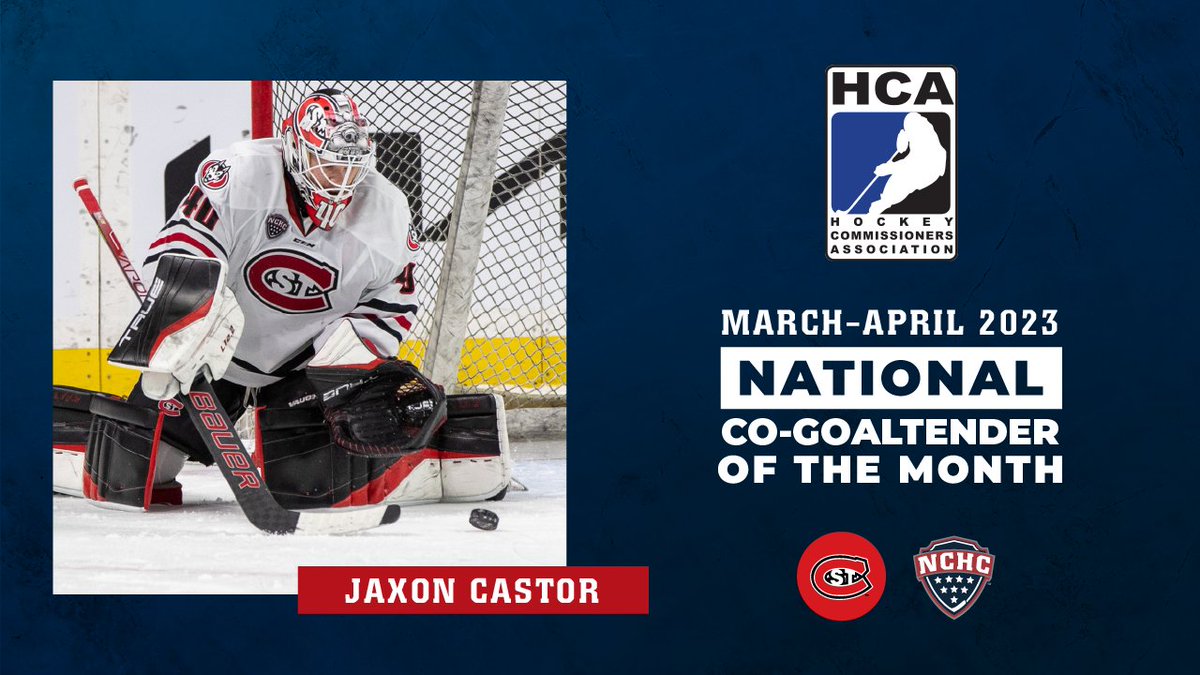 Closed out the season with a bang! 💥

Congrats to <a href="/SCSUHuskies_MH/">St. Cloud State Men's Hockey</a>'s <a href="/JaxonCastor/">Jaxon Castor</a> on earning the final 𝗡𝗮𝘁𝗶𝗼𝗻𝗮𝗹 𝗚𝗼𝗮𝗹𝘁𝗲𝗻𝗱𝗲𝗿 𝗼𝗳 𝘁𝗵𝗲 𝗠𝗼𝗻𝘁𝗵 honor of the season from the <a href="/chcommissioners/">Hockey Commissioners Association</a>! 🙅‍♂️

📰: bit.ly/CastorNational…

#NCHChockey // #HuskyHockey