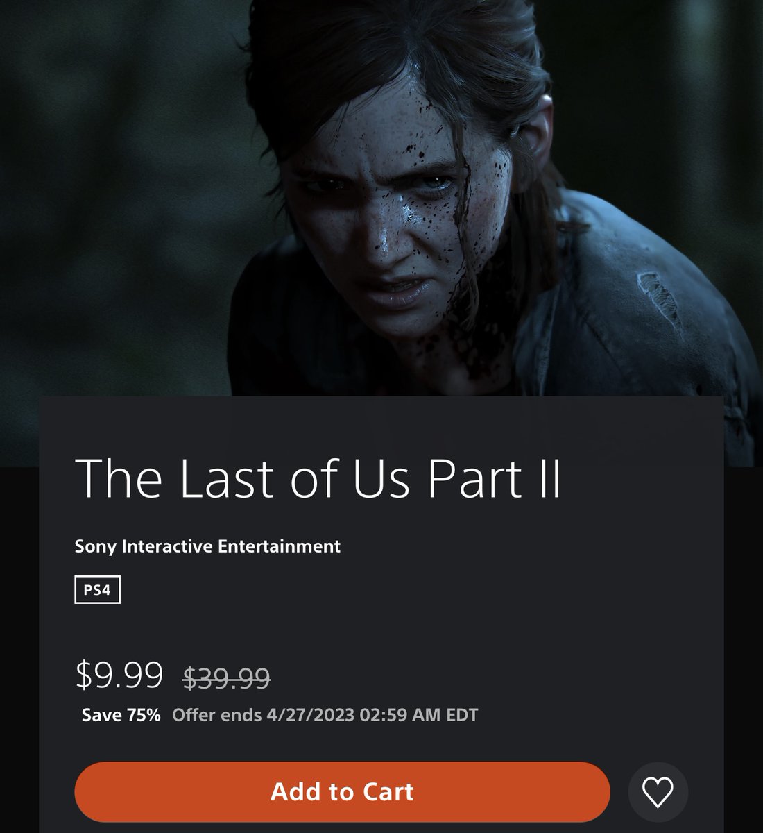 DomTheBomb on X: The Last of Us Part 2 is now on sale on the PlayStation  Store for only $10 👀  / X