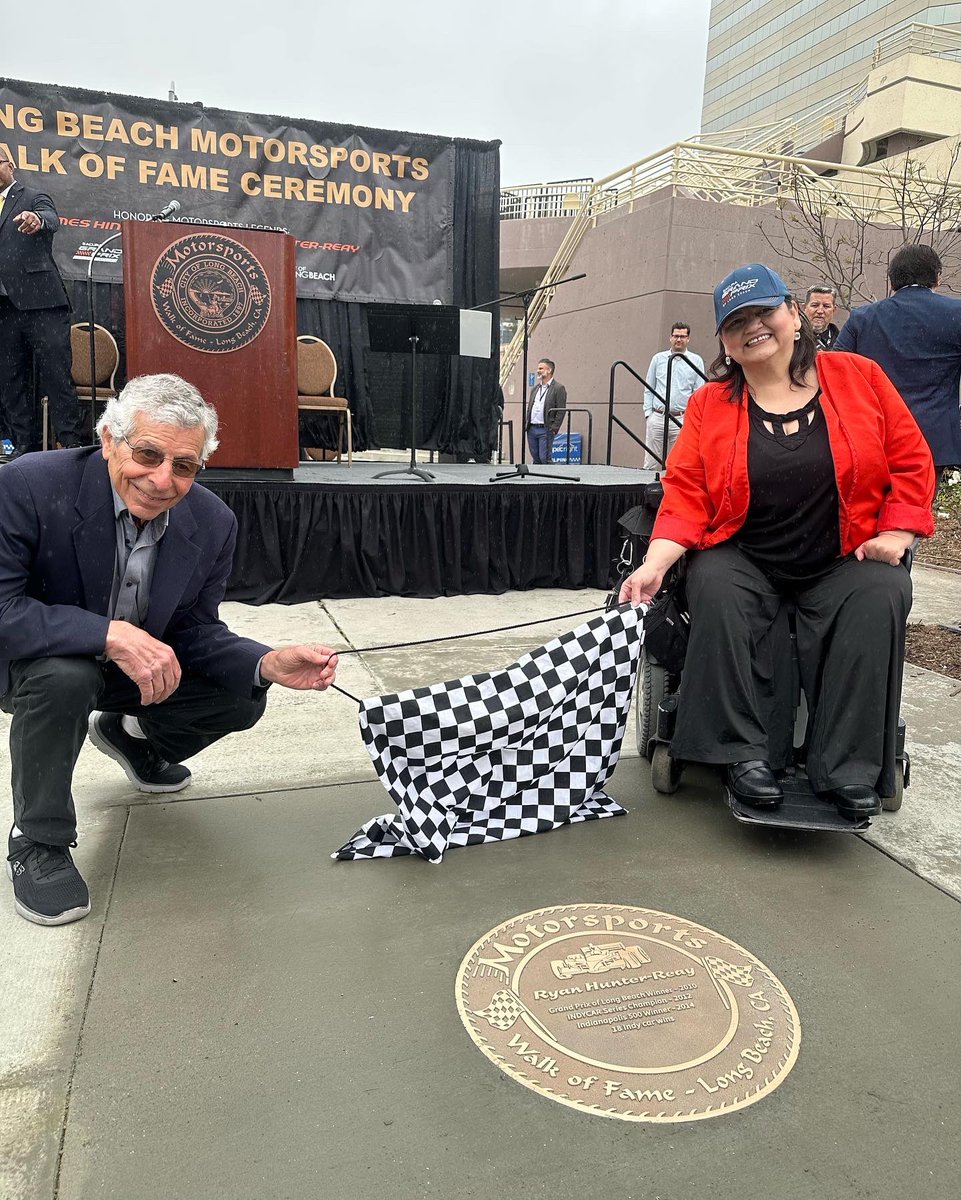 @Hinchtown and @RyanHunterReay were inducted into the Motorsports Walk of Fame to kick off race weekend festivities at the @Acura Grand Prix of Long Beach. Congratulations!