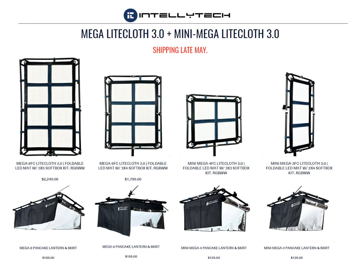 IntellytechLED's tweet image. Introducing Mega LiteCloth 3.0 and Mini-Mega LiteCloth 3.0 at NAB 2023- mailchi.mp/50c49696ff5b/e…