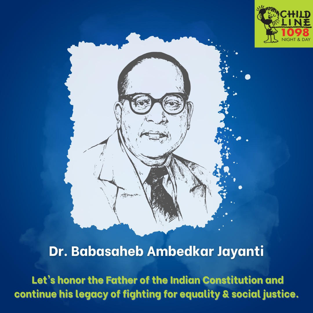 Today, we celebrate the birth anniversary of the Father of the Indian Constitution, Dr. Babasaheb Ambedkar. His teachings on #democracy, #Liberty, and #fraternity continue to inspire us today. Happy Ambedkar Jayanti! #Childline1098 #AmbedkarJayanti2023 #JAYBHIM #Babasahebambedkar