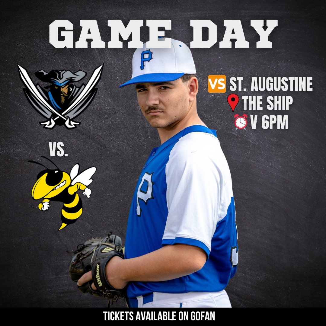 ⚾️ GAME DAY
🆚 St. Augustine
⏰ V 6PM
📍 The Ship
🎟️ Tickets on GoFan