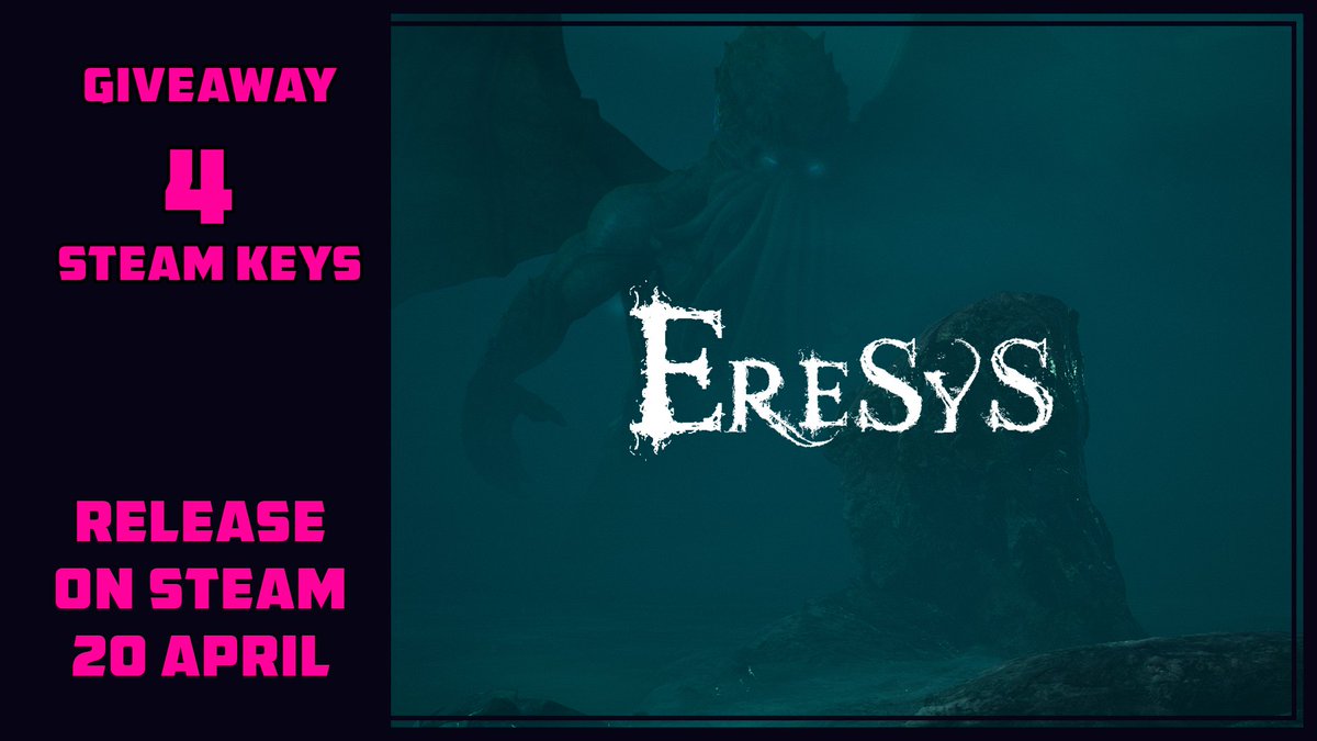 ERESYS 4 KEY GIVEAWAY
follow @EresysTheGame and @NeonLightsMedia + like and retweet for a Chance to win 
#Giveaway #gamegiveaway #Giveaways #GiveawayAlert #indiegame #indiegames #indiedev #IndieGameDev #indie #game #games #gaming