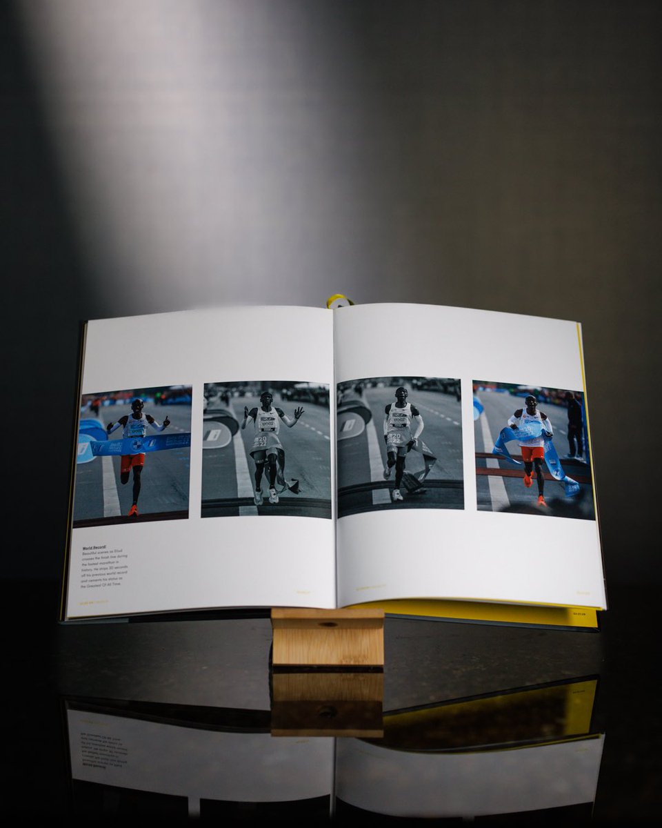 dsmfrunningteam's tweet photo. Before @kipchogeeliud takes on the Boston course, we’re celebrating his world record run in the streets of Berlin. The book '2:01:09' beautifully captures the moments leading up to, during, and after his historic run in Berlin. 📚 https://t.co/dVgPzRiBYo