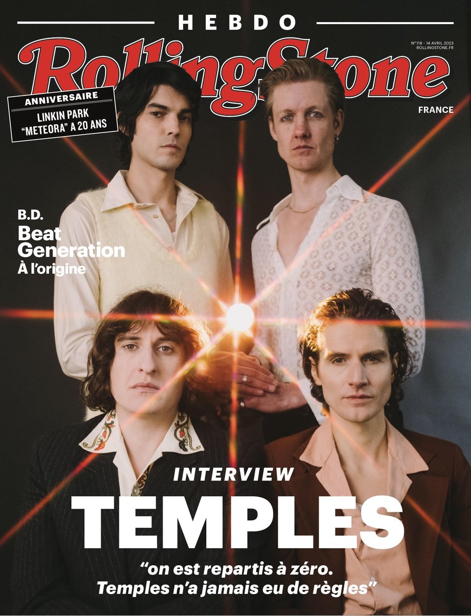 RollingStoneFra's tweet photo. ROLLING STONE HEBDO, N°118 - 
@TemplesOfficial : L'interview > https://t.co/4OOO0HRNwj
.
🎧 @tallestman, @linkinpark, @spencercullumjr...
.
💿 Disque de la semaine : @Koritni
.
🔥 Festival @UnitedMusicOf
.
#RollingStone #Hebdo #temples https://t.co/TfeUWJLb7n