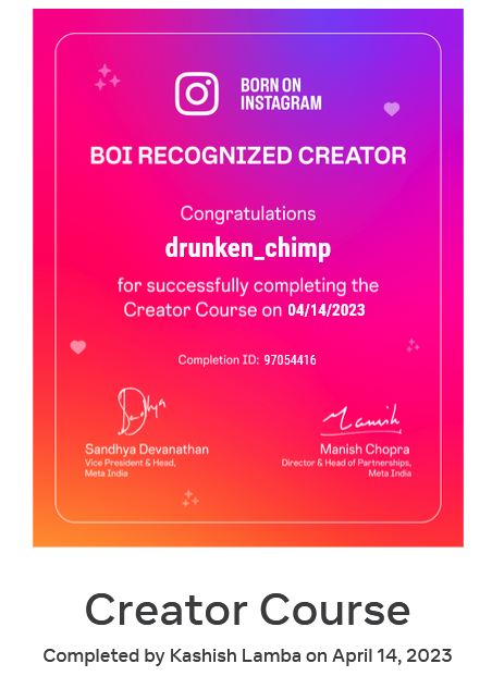 kashishlamba2's tweet photo. Finally! Got the BOI Creator Certificate 😎😎😎
Creator Course https://t.co/CacLNPkvoz https://t.co/pPWobgWGhh