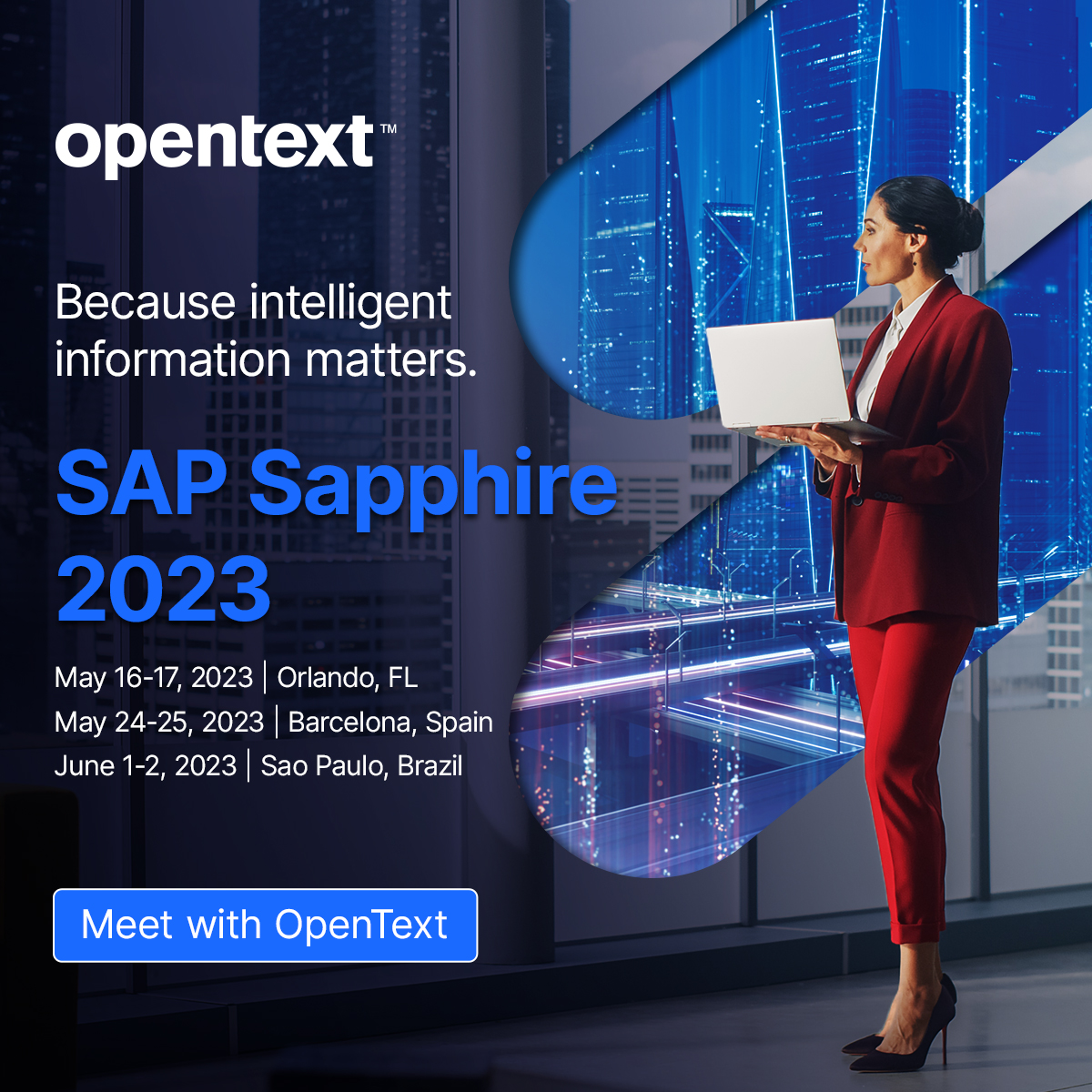 OpenText's tweet image. Meet with an OpenText expert at #SAPSapphire2023 for insights that can help you align information processes with your future roadmap.

Meet with an expert ▶️ resources.opentext.com/opentext-sapph…

#Sapphire23 #SAP
