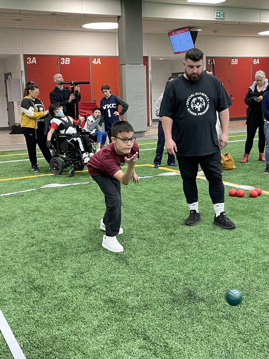 Big shout out to Shay and Linden for their 1st place ribbons today at Special Olympics Manitoba - #bocceball - thanks to Mrs. Wlock for helping out. #lancers