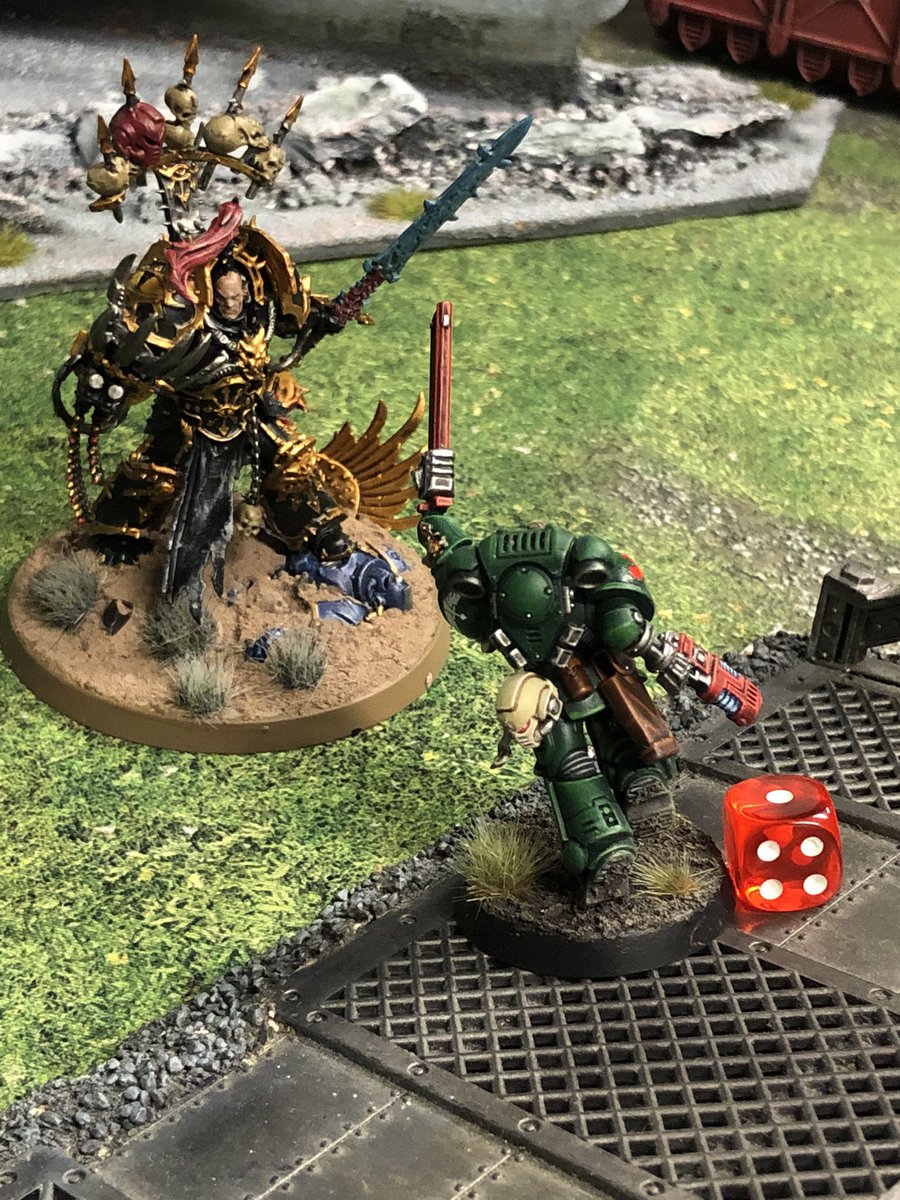 slowbrushcj's tweet photo. Bravest* marine in the imperium? 😅

*deadest after suffering 9 wounds 🙃

#warhammer40k #WarhammerCommunity #darkangels #abaddon https://t.co/9t1c0qPpuW