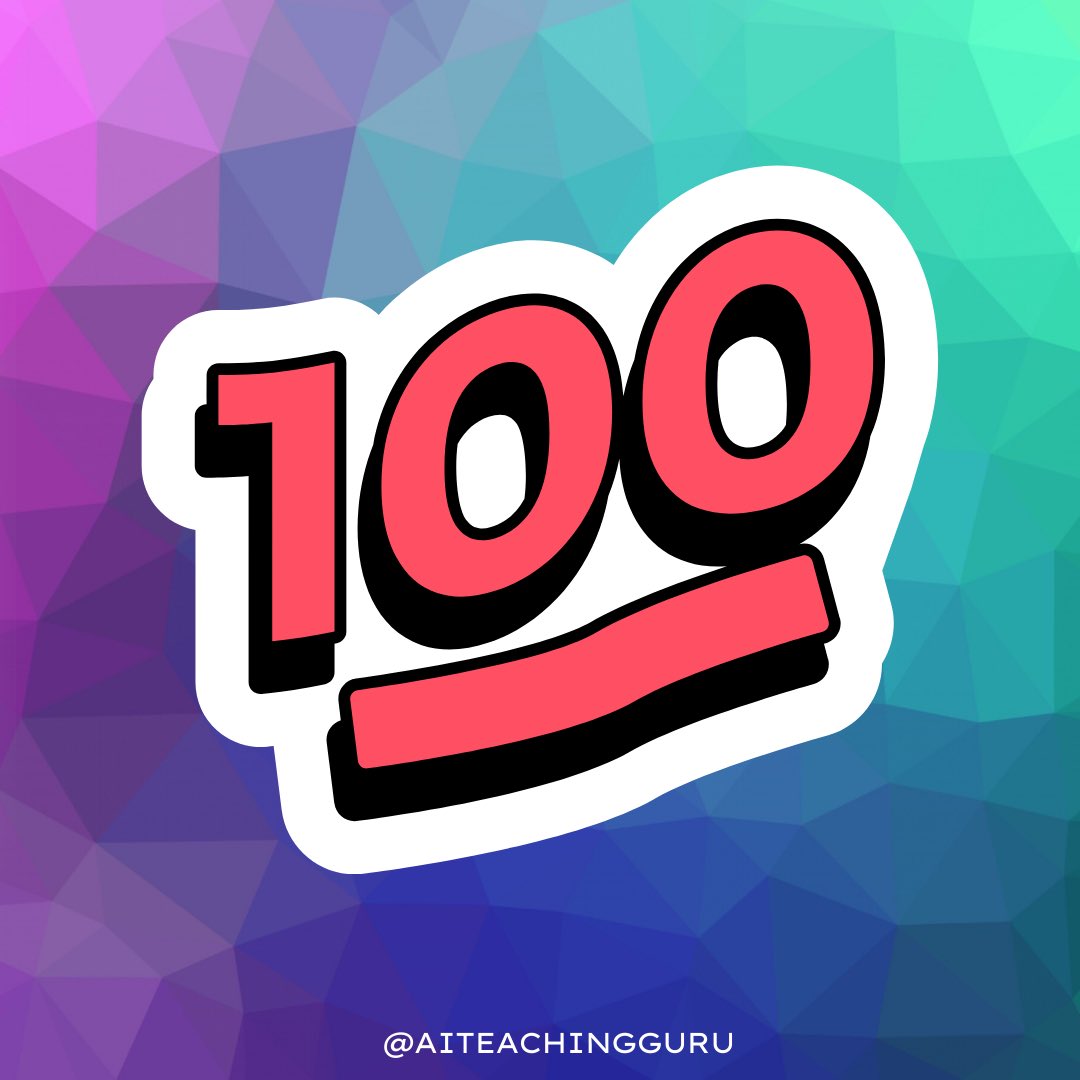 aiteachingguru's tweet image. Cool 😎 100 followers !! Thanks for your support!! #edtech #edchat #aiedutech #edchatie