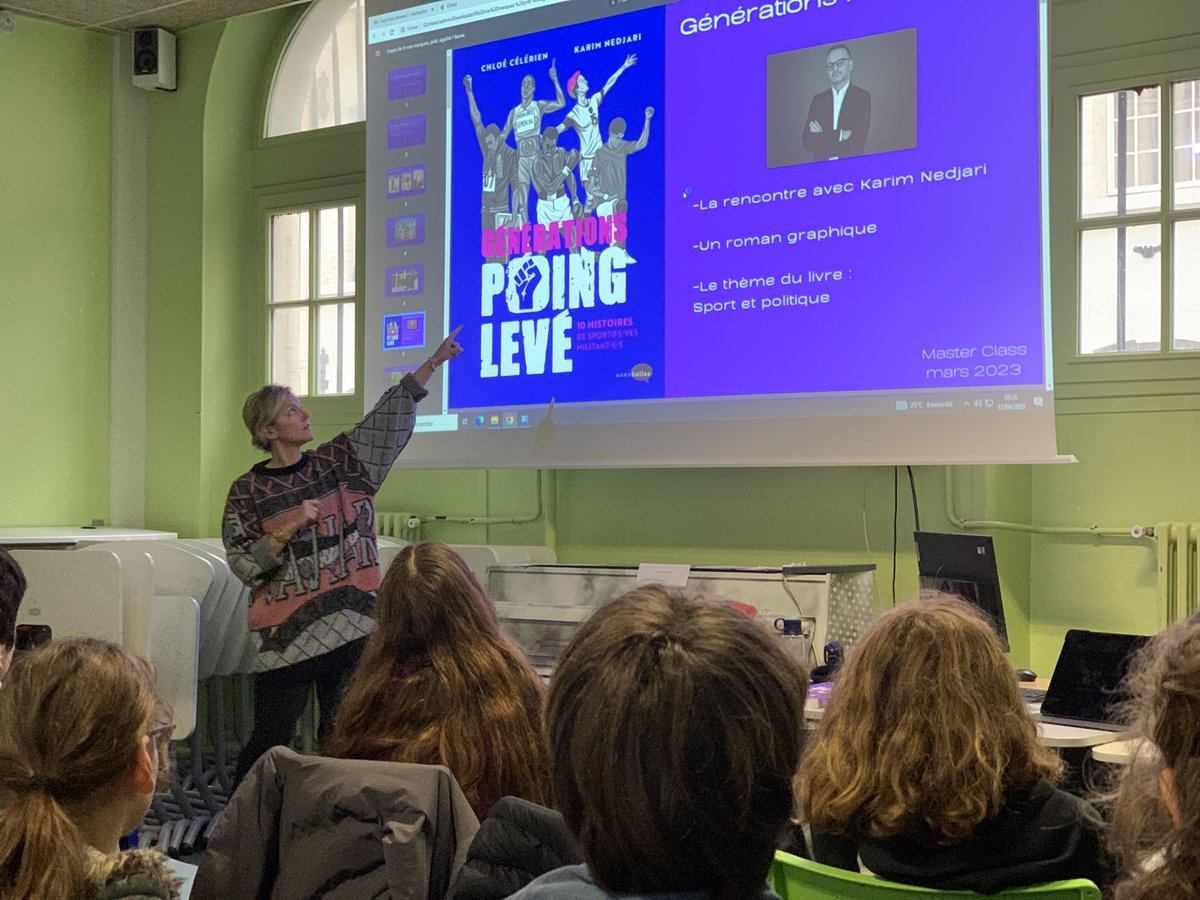 La #SOP2024 qui se poursuit au <a href="/Clg_Montgolfier/">Collège Montgolfier - Paris centre</a> avec la venue de <a href="/ChloeCELERIEN/">Chloé CÉLÉRIEN</a>, auteure du roman graphique Génération Poing Levé.
#EgaliteFH