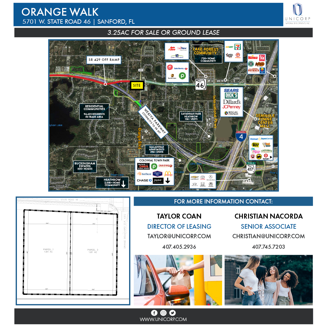 3+ AC available on a signalized hard where State Road 46 meets Orange Blvd 🚦 

Learn more: fliphtml5.com/ccavl/dszs

#PlacesThatEndure #BuildingWithPassion #Unicorp #Perseverance #CRE #RealEstate #ForSale #ForLease #GroundLease #Available #Sanford #SanfordFL #Florida #Business