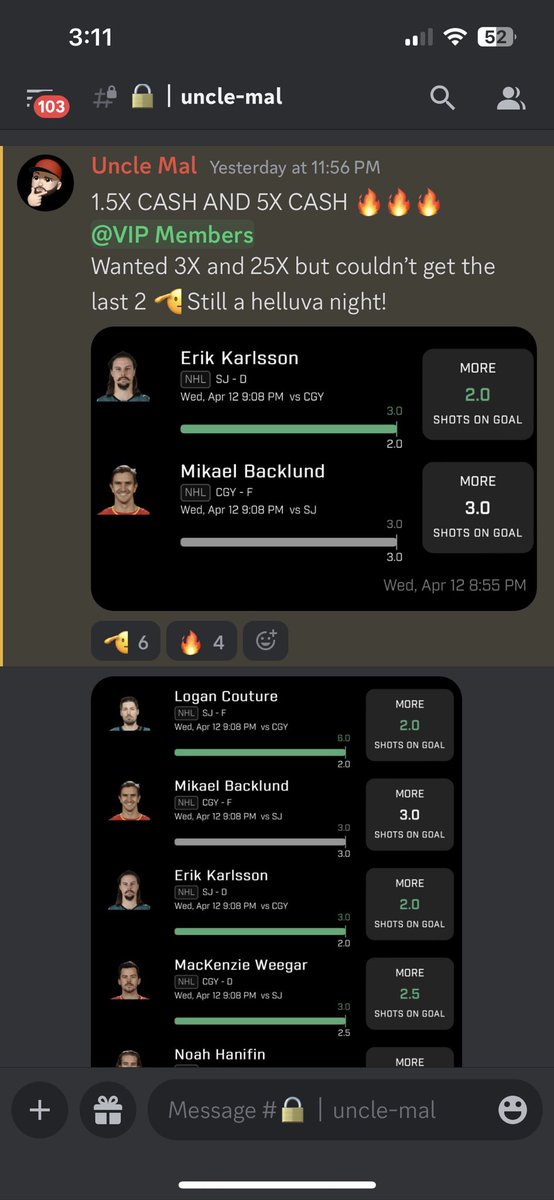 HAPPY PLAYOFFS SZN!! 🤑🎉 

In celebration of the the NBA/NHL  playoffs I’m offering 50% OFF the VIP membership! 🏷️

DM For the hook up! 🔌🔌🔌

**not for existing members**

@mal8384 <a href="/JAYLOWPICKS/">JayLow😈</a> @ParlayJit <a href="/shorn4president/">Shorn💰</a>, <a href="/rayyyyyyy_/">SugarRay</a>  

#PrizePicks #GambingTwitter #nba #NHL