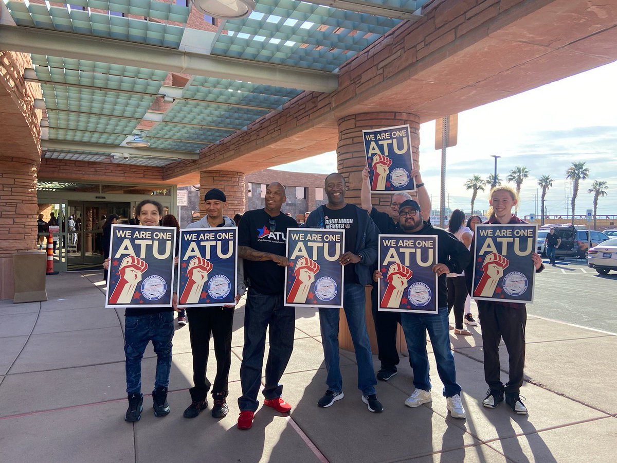 Today, our Executive Secretary-Treasurer Beverly Williams joined ATU Local 1637,  <a href="/TWU556/">TWU Local 556</a>, &amp; the <a href="/NVAFLCIO/">Nevada State AFL-CIO // Pass the #PROAct</a> in a peaceful rally to advocate for increased transit police presence in Clark County's public transportation system! #UnionStrong #1u