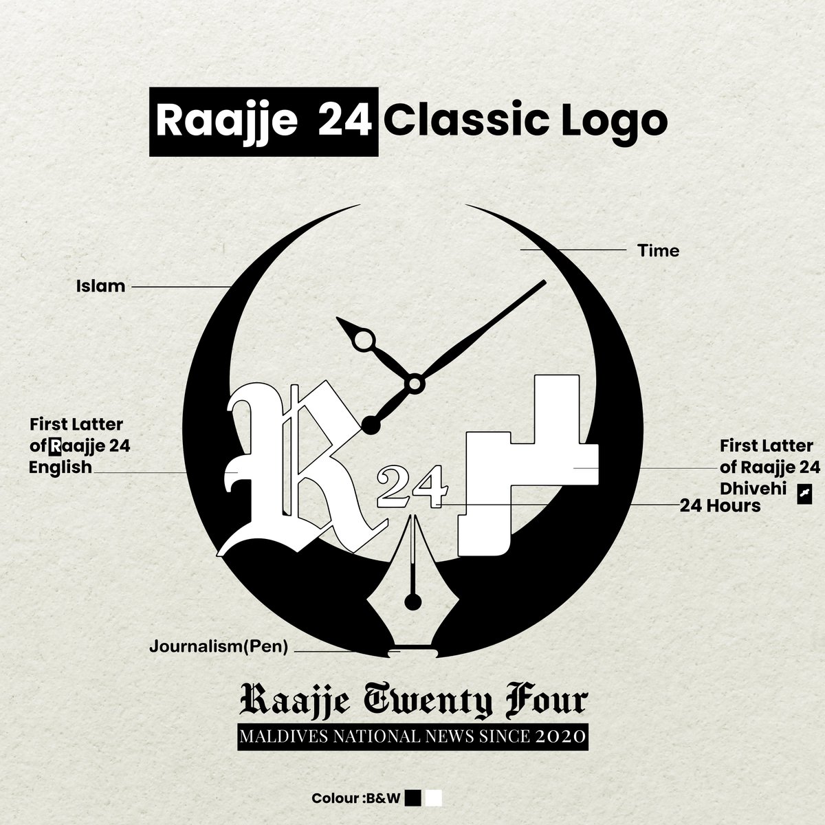 raajje24MV's tweet photo. We worked hard to create our new logo! We've finally done it!
#raajje24 #socialmore #newspaper #LogoDesign https://t.co/3EErV90pGL