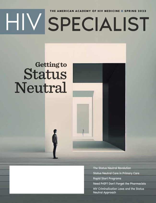 aahivmcomm's tweet photo. NEW! The Spring 2023 issue of HIV Specialist magazine focuses on status neutral care. Download your digital copy today! https://t.co/1yJxlrbjex
#StatusNeutral #HIV #UEqualsU #EHE #PrEP #IDTwitter https://t.co/IYoBXwRyLZ