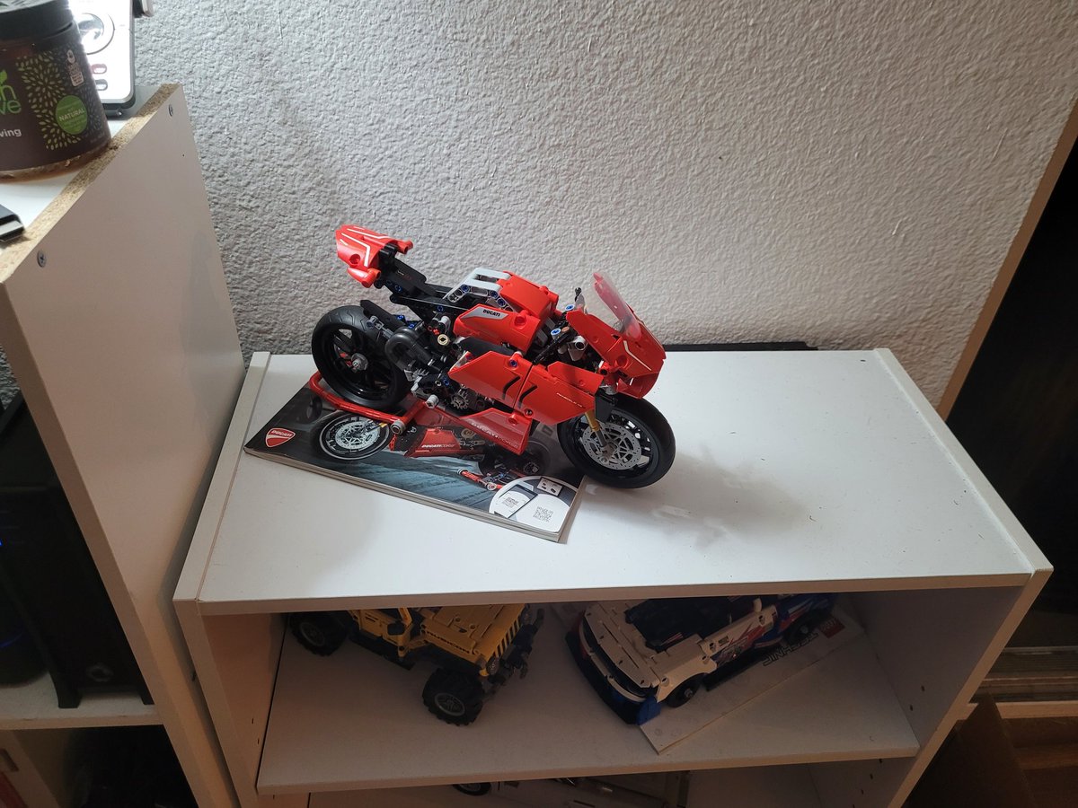 georgilew's tweet photo. My handsome is killing me with the Lego sets he is having me build him. Almost got defeated by the #lego #Ducati #motorcycle set! But got it done! https://t.co/fBrqFUzogV
