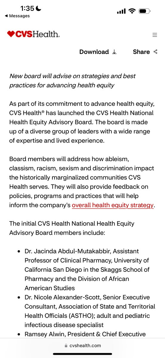 I’m thrilled to share that I’m a member of CVS Health’s new National Health Equity Advisory Board. As a member I will work to help in creating meaningful change for historically marginalized communities. #healthequity #leadership #MinorityHealthMonth bit.ly/3obSmaH