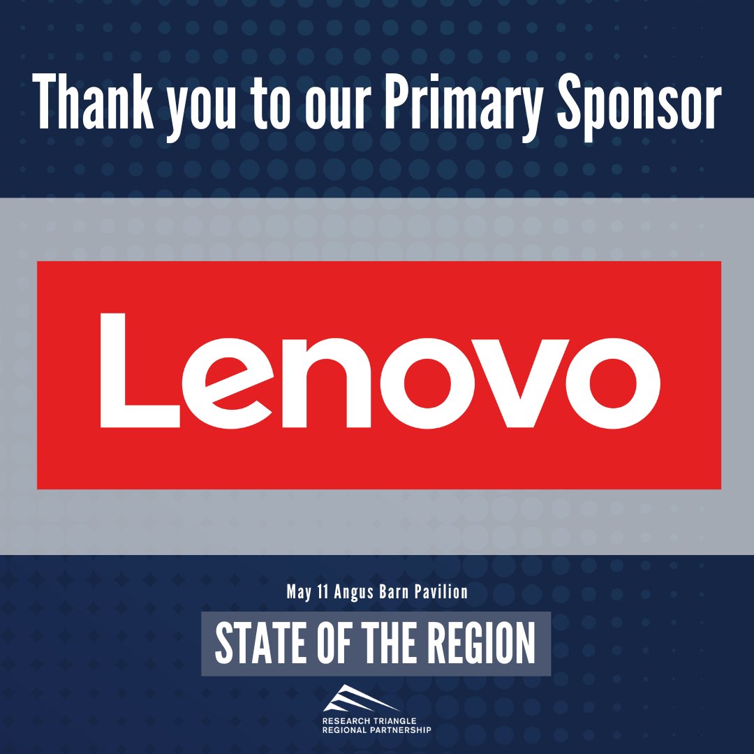 Our annual State of the Region event is less than a month away! #RTRPSOR23 A big thank you to our Primary Sponsor @Lenovo and its support to help us to promote our incredible region!