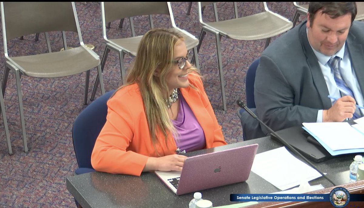 LetNevadaVote's tweet image. "The intent of this bill is to allow those new, eligible voters to participate in the election in their new home without having to rush to the DMV, sacrificing their job or childcare in order to exercise their right to vote." - @Emily_Zamora15 

#SB443 #LetNevadansVote #NVLeg