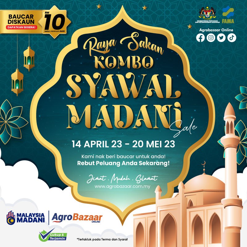 Dapatkan keperluan raya anda di Agrobazaar.com.my 😍😍😍
Pasti berbaloi
<a href="/agrobazaar_msia/">Agrobazaar Online</a> 
<a href="/FamaNegeriPerak/">FAMA Negeri Perak</a> 
<a href="/FAMA_Malaysia/">FAMA Malaysia</a>