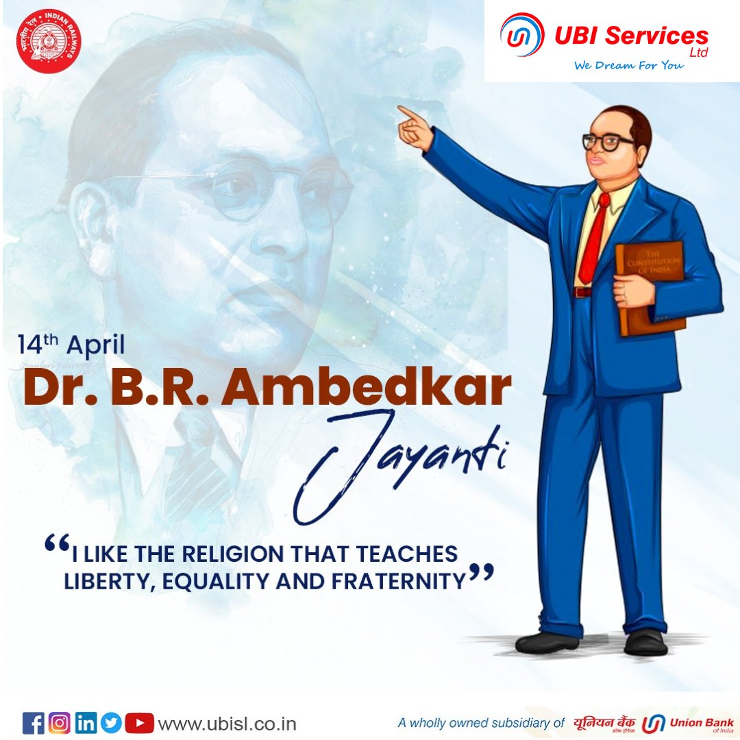 LtdUbi's tweet photo. Dr. B.R Ambedkar Jayanti 2023
#UBISL salutes the Architect of Indian Constitution on his birth anniversary!
.
#UBISL #WeDreamForYou #AmbedkarJayanti #BirthAnniversary https://t.co/588QtF3TG5