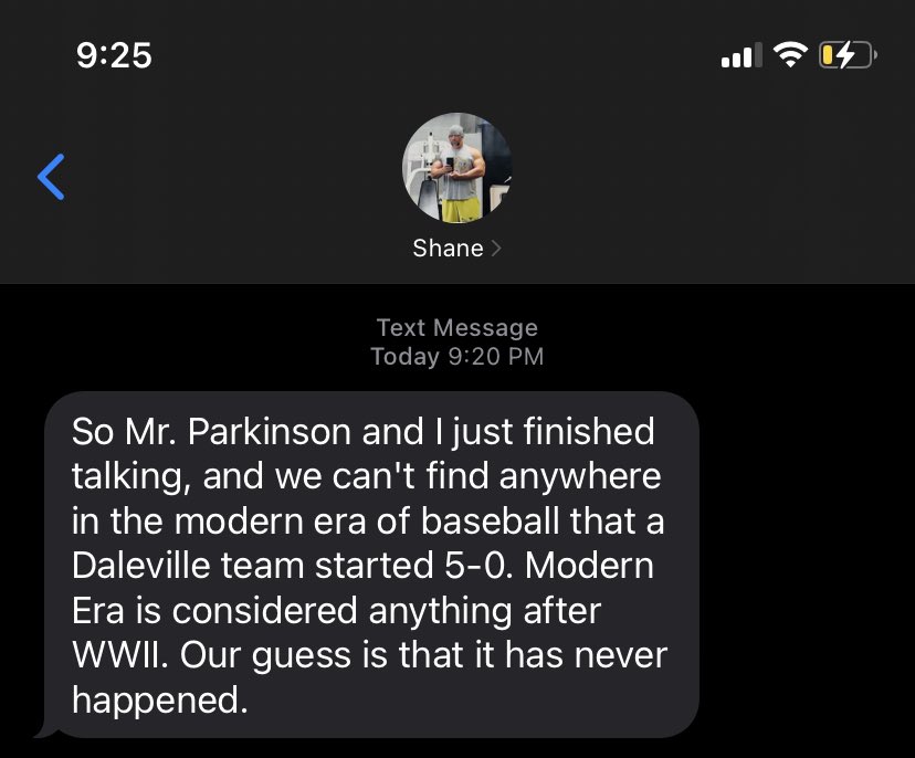DHS_Broncos's tweet photo. I had to call on my Daleville Historians for some fact checking but Coach @BobWils08134935, we believe you have just made some d’ville history with this team. #fivedashzero #readthetext Keep them rolling in the W’s, coach! 👏🏻 #humbleandhungry https://t.co/46NAcX1u4O