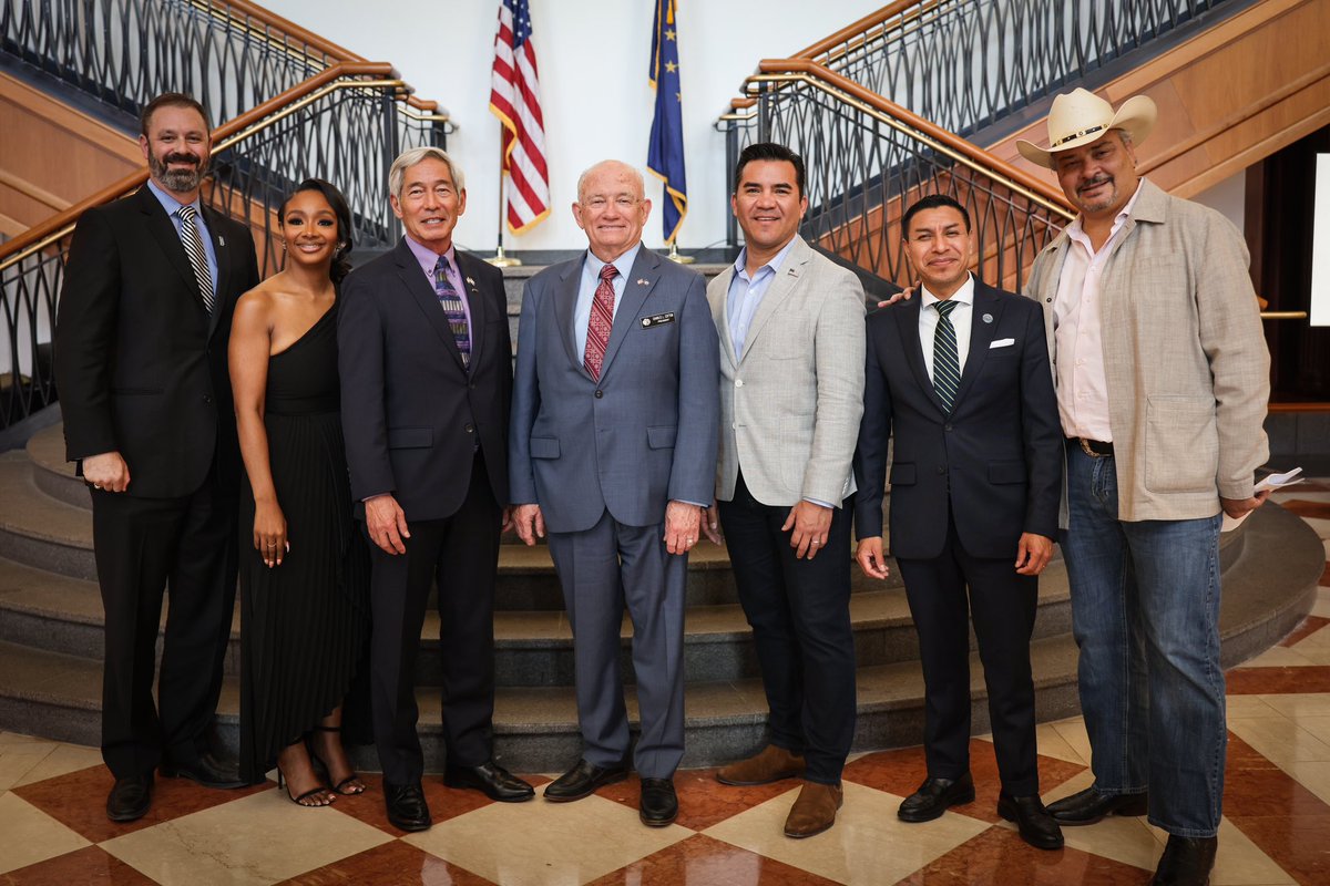 NRA's tweet photo. 🇺🇸At the 3rd Annual NRA Outreach event, themed "NRA for All," we honored four outstanding patriots: IN Secretary of State Diego Morales, Whatley Yates, Jennifer-Ruth Green & Daniel Lopez. 

Their leadership in protecting #2A rights is commendable, and the NRA is proud to support them.
