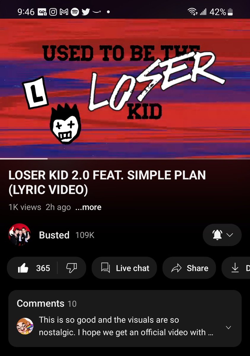 Gw32709's tweet photo. @Busted Love from across the pond 🇺🇸 Happy 20th anniversary guys! Loved you since day 1! 🖤❤️ (enjoying on Yt because our Spotify hasn't caught up yet lol) https://t.co/Whw2x7LfMl