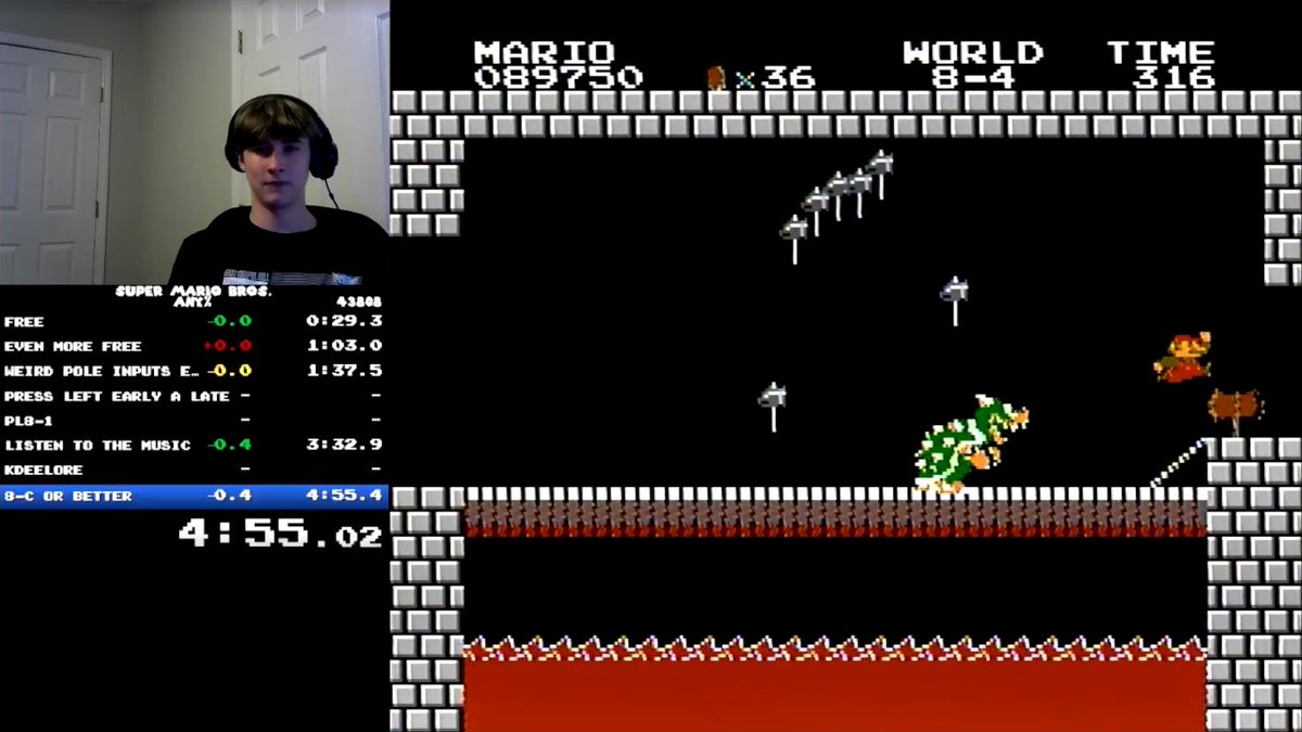 Today is one of the most insane days the SMB1 community has seen in a while. Not one, but TWO new 4:54s have been achieved today: 4:54.864 by Tree_05 and 4:54.964 by jscarbo99! We've now reached a new era where Top 5 is all 4:54s! Stoked to see what the near future has to offer!