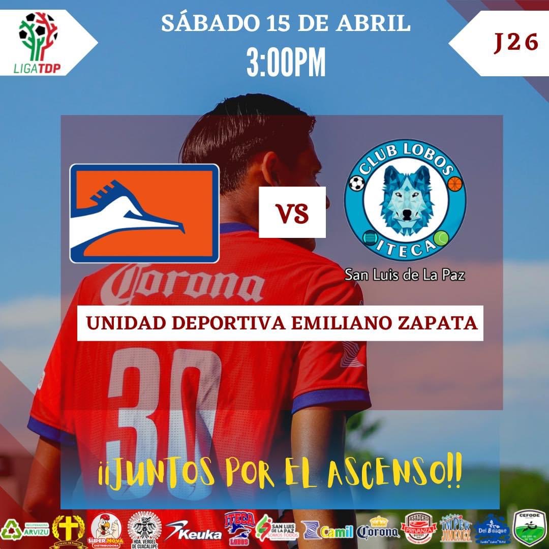 ItecaClub's tweet photo. ➡️Último juego de fase regular manada !!!!

Necesitamos todo tu apoyo visitando a ✈️:

📅 Sábado 15 de Abril 
🆚 Correcaminos de Tequisquiapan 
⏰ 3:00pm
🏟 Unidad Deportiva Emiliano Zapata 

#JuntosporelAscenso

#TodosSomosLobos

#LigaTDP https://t.co/amPJhnq2QR