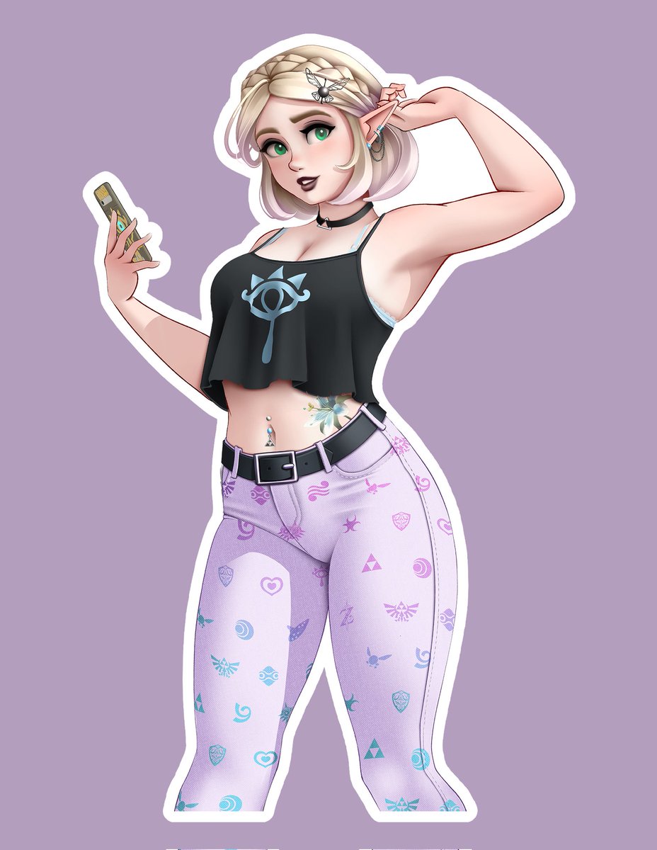 JackaryDraws's tweet image. Day 5 of fundraising to $10,000 with a new product on jackarydraws.com every day in order to avoid financial oblivion in June! 🎉

Today's item: Pastel Goth Zelda stickers! FREE shipping today only!

(400 RTs = I'll post her in underwear in four cute colors)