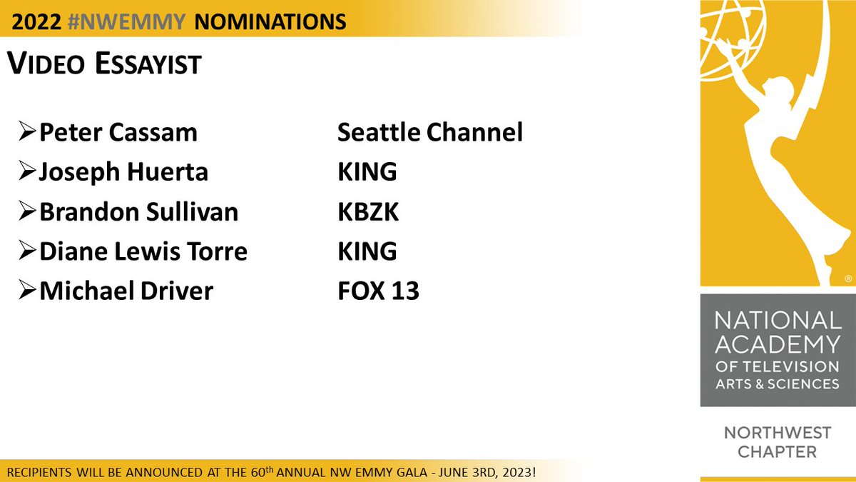 The 2022 #NWEmmy Nominations for Category 78, Video Essayist: