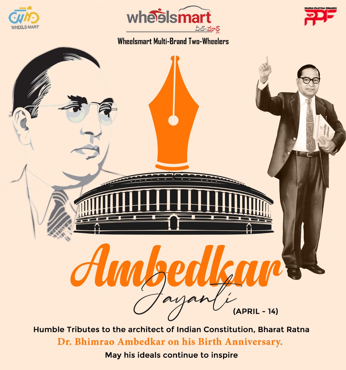 wheelsmart_'s tweet photo. Remembering the father of the Indian Constitution on his birth anniversary.
 Happy Ambedkar Jayanti from Wheels Mart . #ambedkar  #AmbedkarJayanti  #AmbedkarJayanti2023 #Wheelsmart https://t.co/SmsAbj0yjE