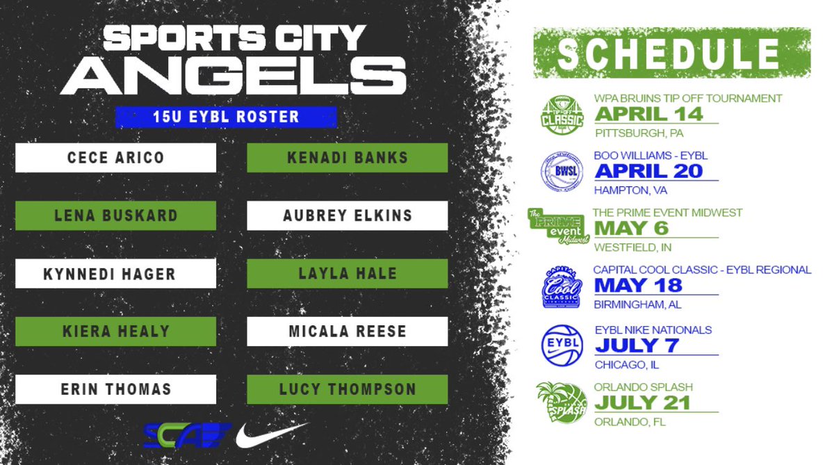 Sports City Angels (@sca_oh) on Twitter photo You ready?! 💥 <a href="/NikeGirlsEYBL/">Nike Girls EYBL</a> ROSTER DROP
Coming to a gym near you 👀
#SCAFam #EYBL2023 You ready?! 💥 <a href="/NikeGirlsEYBL/">Nike Girls EYBL</a> ROSTER DROP
Coming to a gym near you 👀
#SCAFam #EYBL2023