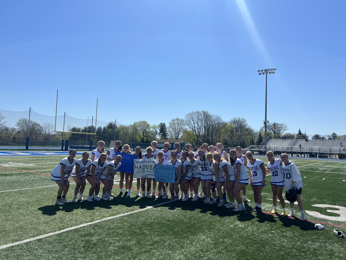 Congrats to Maddie Malfa on her 100th career goal today vs Allentown. Keep up the hard work and dedication and more great things will come your way this Senior season!!! 🥍💯🥍@ShoreAthletics @ShoreRegional @APPSportsDesk @JSZ_Sports @laurenknego @HSSportsNJ @BrianBobal