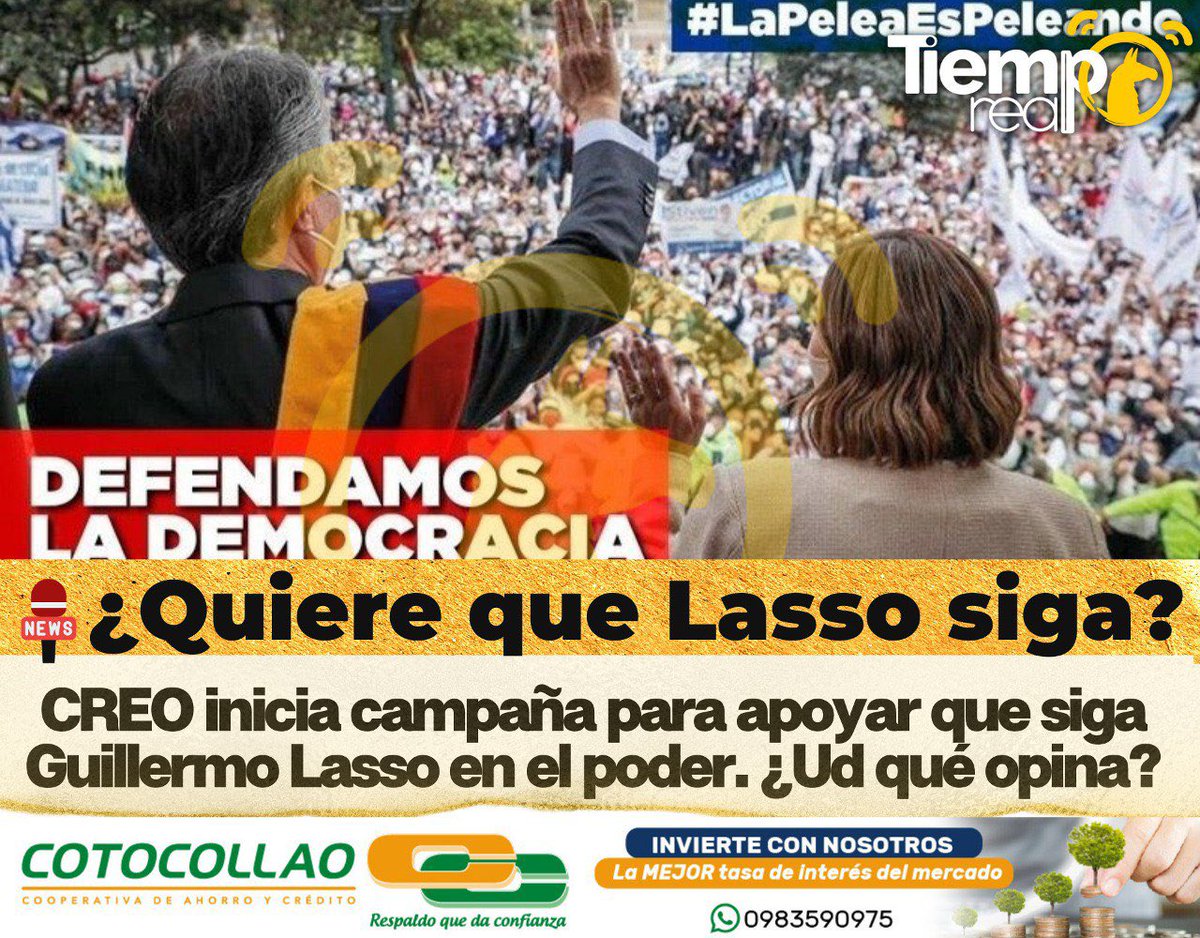 📌.#ATENCIÓN |
‼️ #LaPeleaEsPeleando es el anuncio que realiza el movimiento político de Guillermo Lasso @CREOEcuador 
‼️ “Apoya esta petición con tu firma”

‼️ Apóyenos a conocer su criterio.

‼️ A: que siga.
‼️ B: que sea destituido.