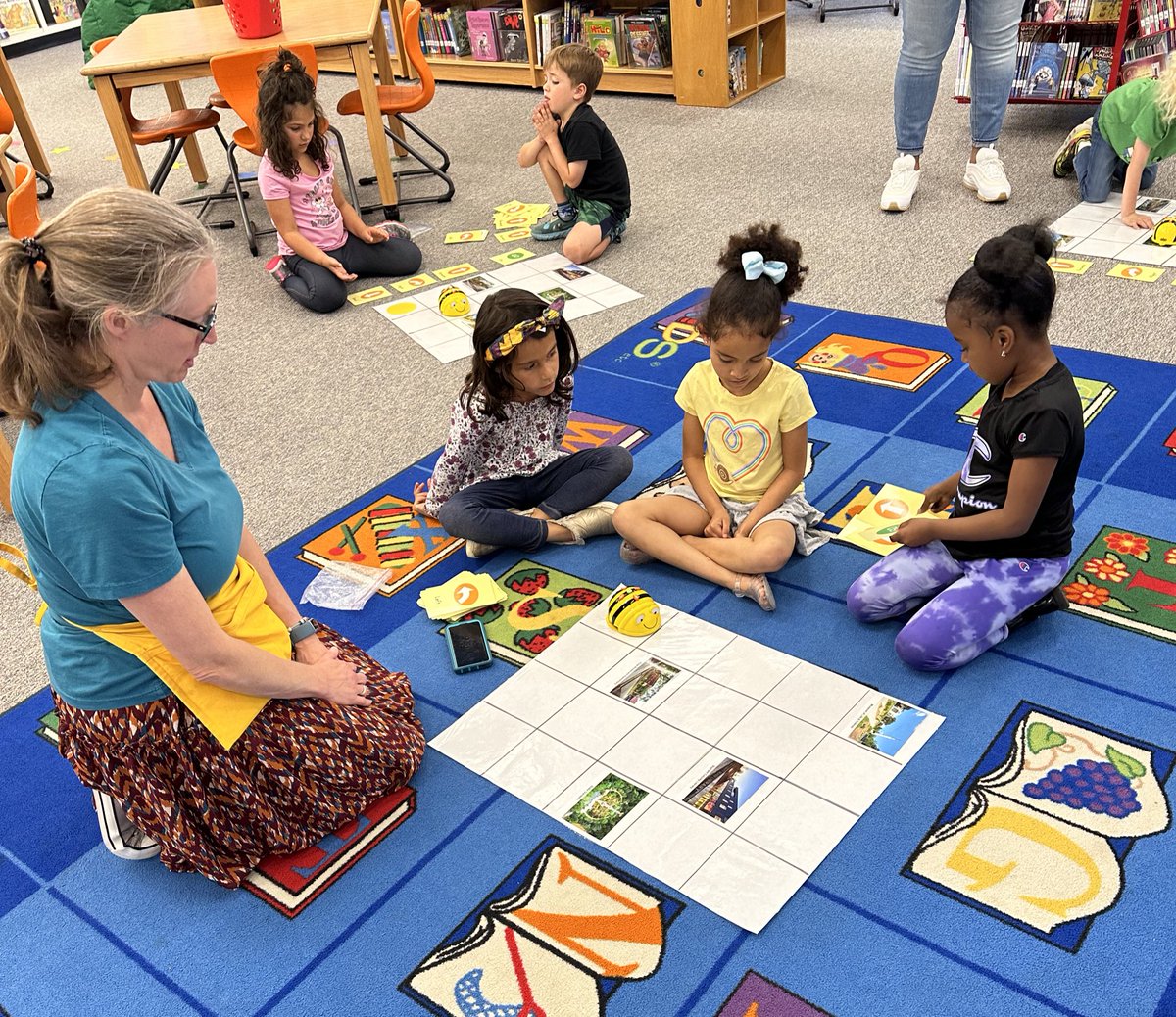 manateereads's tweet image. So much fun introducing @ClubBlvdManatee kinder learners to Beebots this week. They programmed Beebot to take a field trip to Durham places they’ve visited this year. Lots of laughter, problem-solving, & critical thinking make for an engaging lesson! 🐝#JointheClub #KindersCode