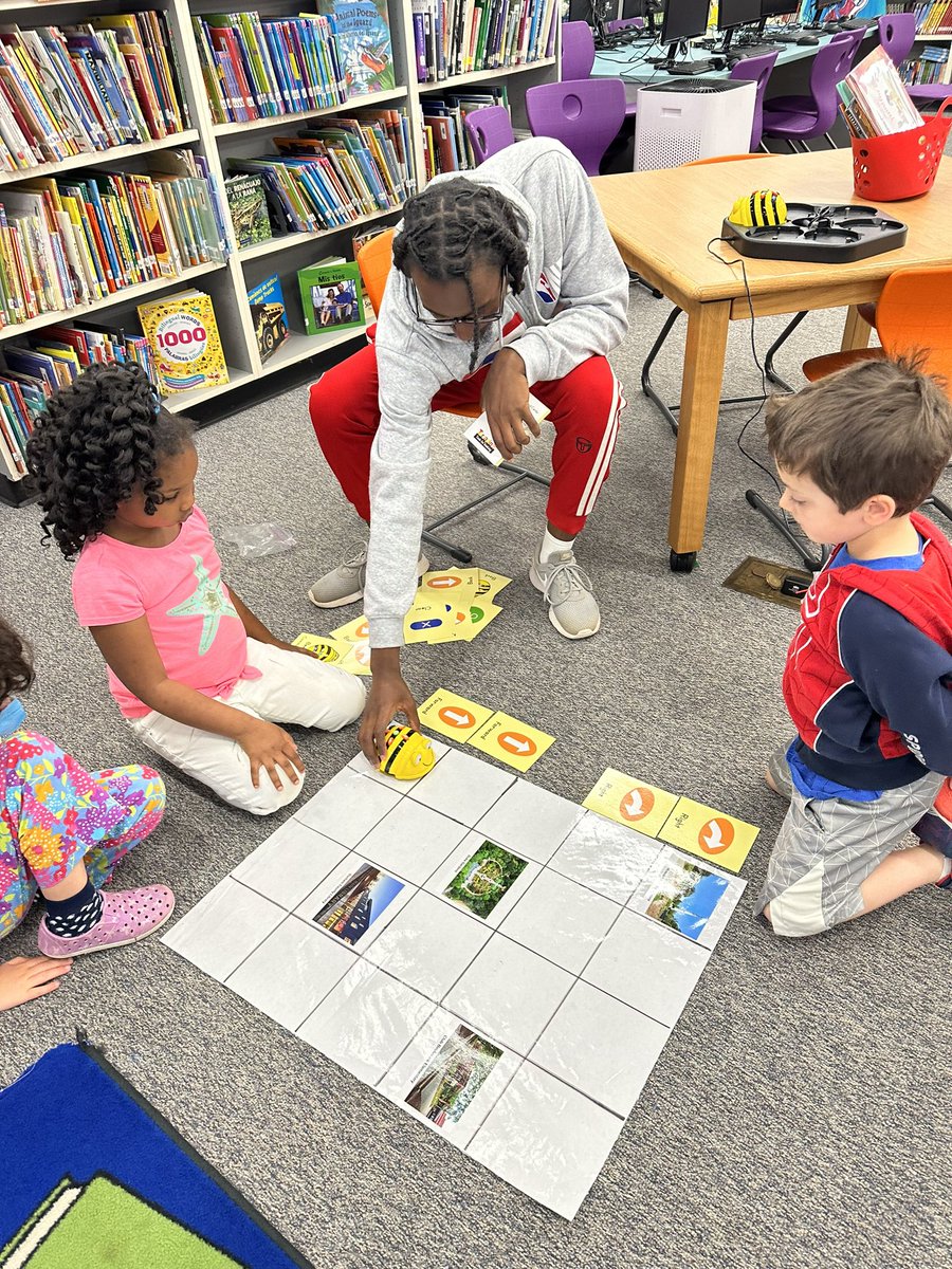 manateereads's tweet image. So much fun introducing @ClubBlvdManatee kinder learners to Beebots this week. They programmed Beebot to take a field trip to Durham places they’ve visited this year. Lots of laughter, problem-solving, & critical thinking make for an engaging lesson! 🐝#JointheClub #KindersCode