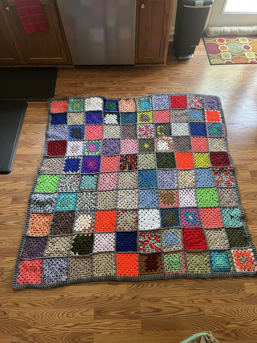 Evolution of a blanket. 

I lost some momentum with Easter and starting back to school, but I finally finished the blanket. Lots of fun memories and learning in each square and the project that goes with it. #crochetlove #yarnspirations